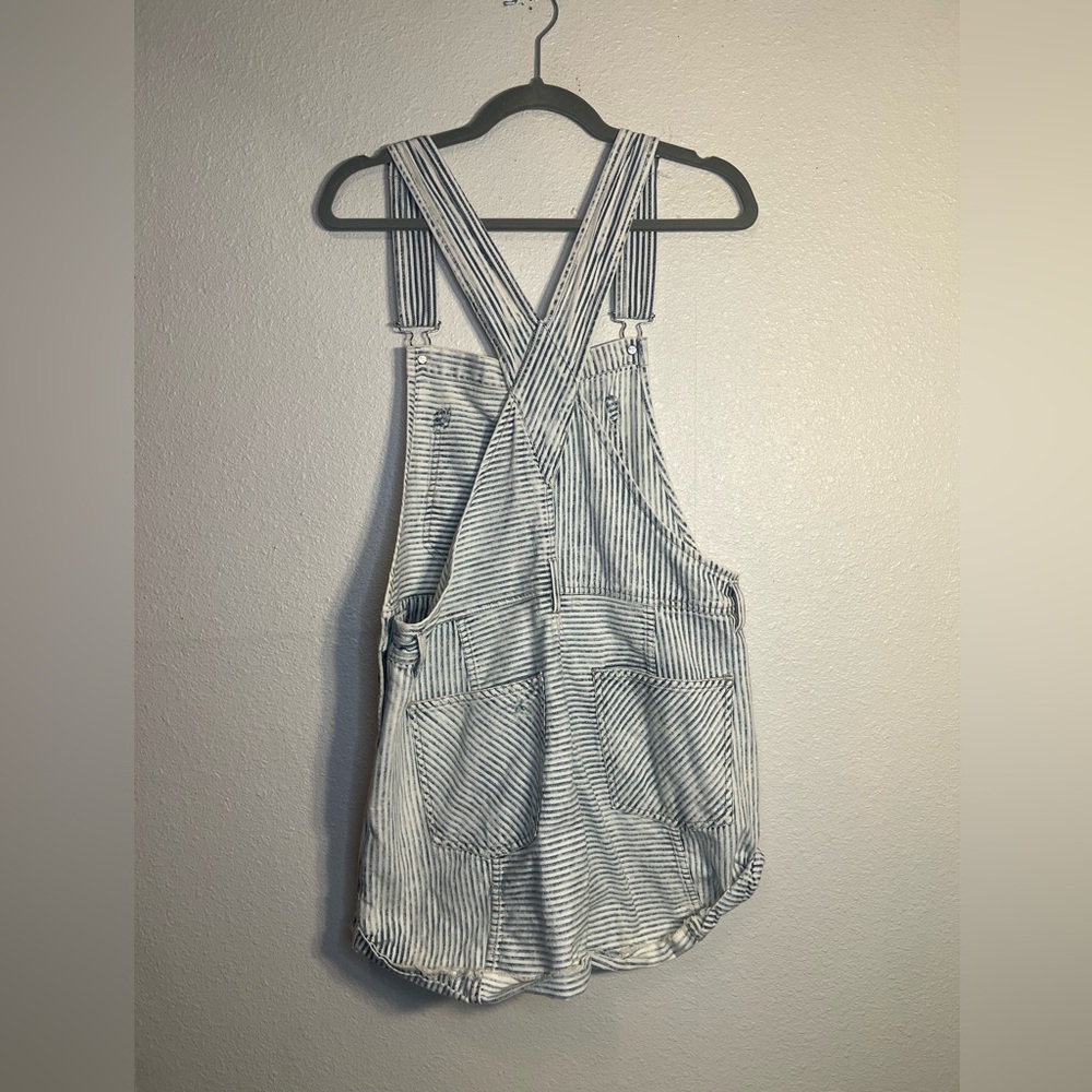 Free People We The Free Railroad Striped Ziggy Shortalls - Picture 5 of 8